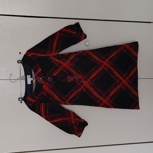 Go International Blue / Orange Plaid Corduroy Dress Size Small Please Read